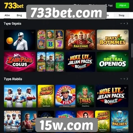 Comparativo das opções de jogos disponíveis na 733bet.com